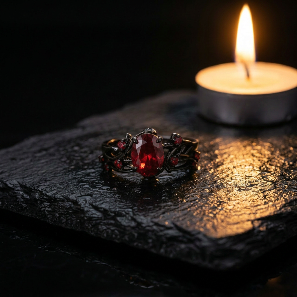 Black Rosette Ring