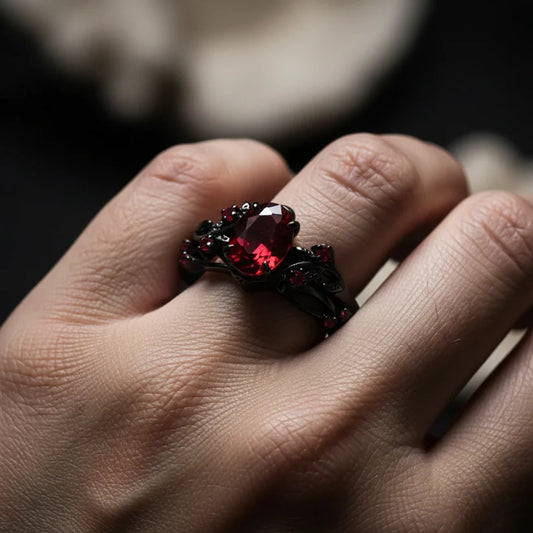 Black Rosette Ring