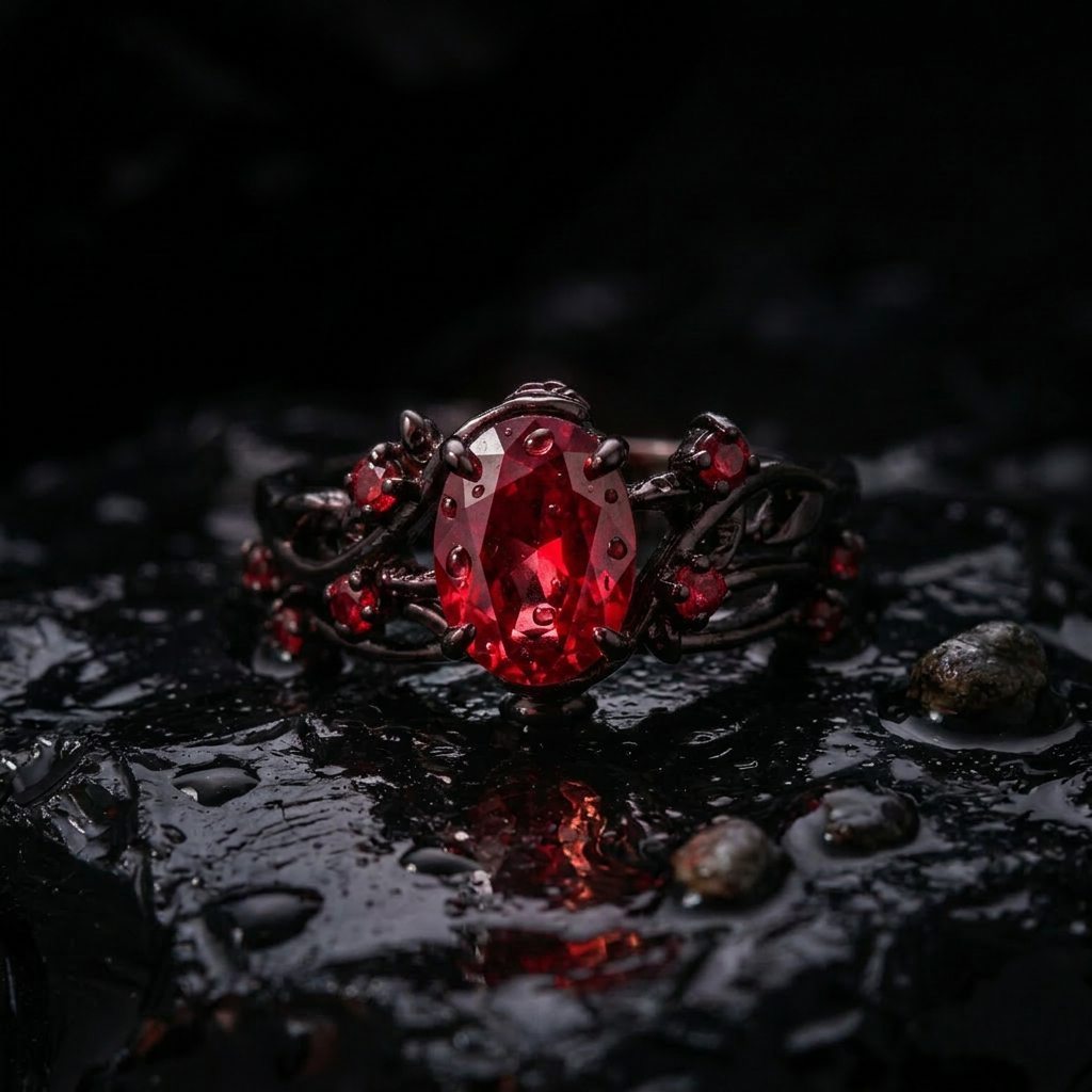 Black Rosette Ring