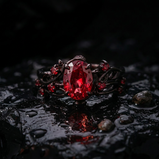 Black Rosette Ring
